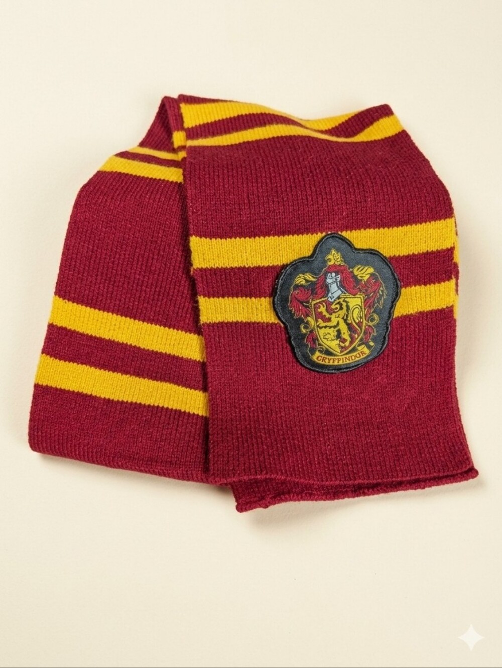 Harry Potter Gryffindor Knit Scarf with House Crest Patch Costume Winter